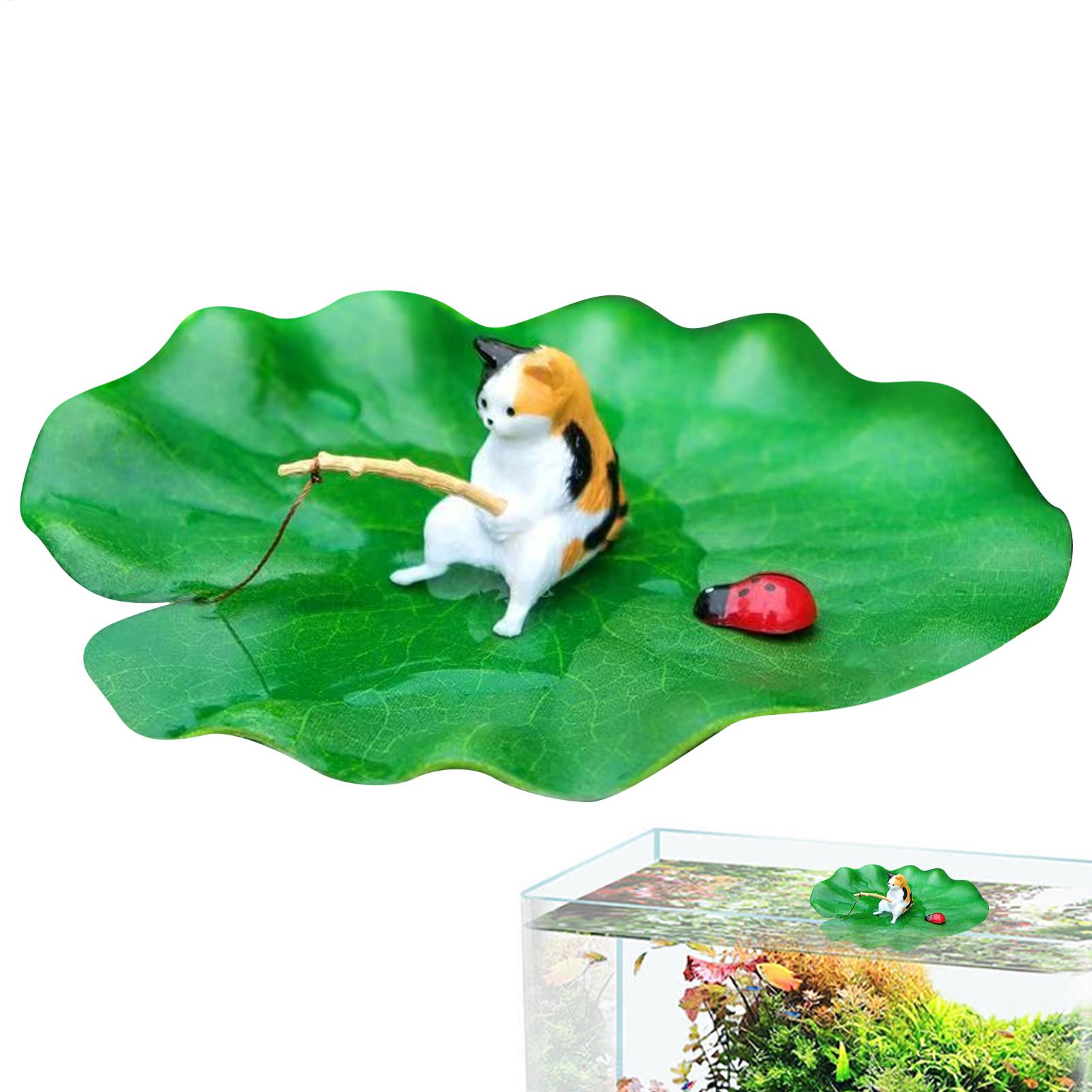 Aquarium Plants Live - Декор для аквариума: плавающая фигурка кота-рыболова,