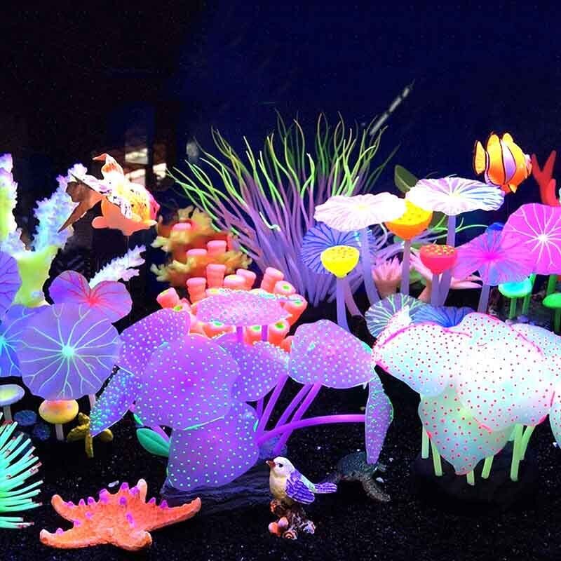 Силиконовые светящиеся искусст – обзор и цена Aquarium Plants Live